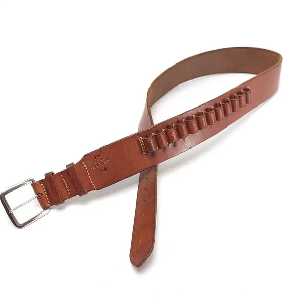 Vintage George Lawrence Co.Ammunition Leather Belt .38 Cal Size 36